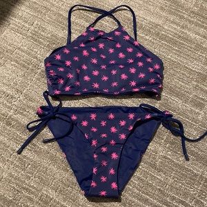 Starry & Navy Storm Reversible Bikini & High-Neck
